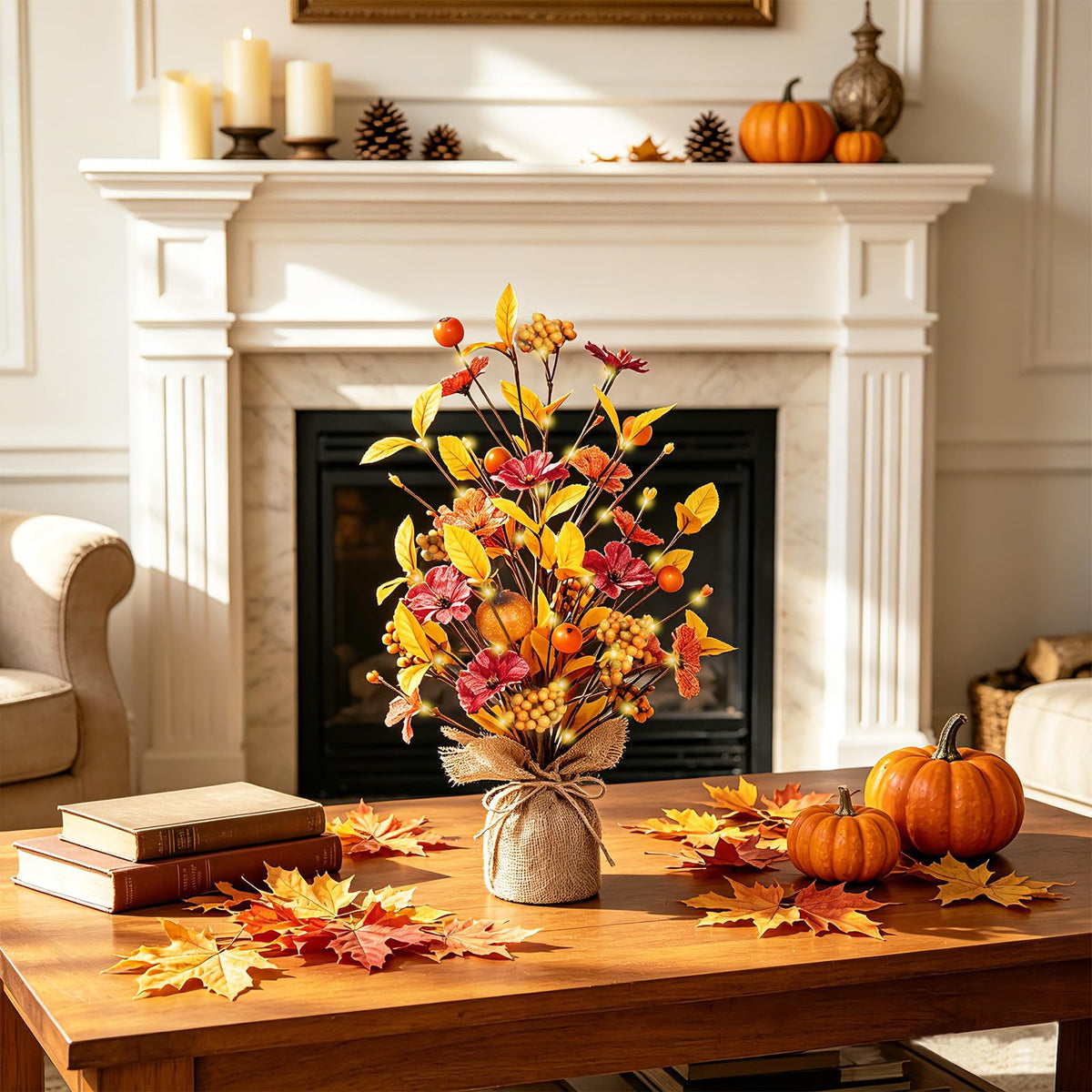 18IN Fall Table Tree Decor for Autume Thanksgiving Home Decorations