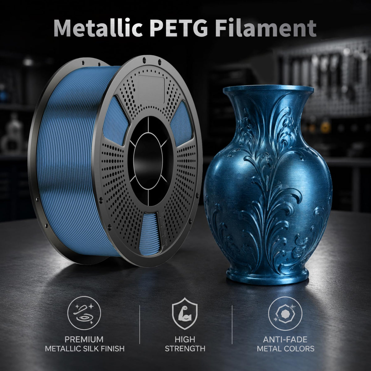 LEVEMAKER Metallic PETG 3D Printer Filament 1.75mm, 1kg Bronze