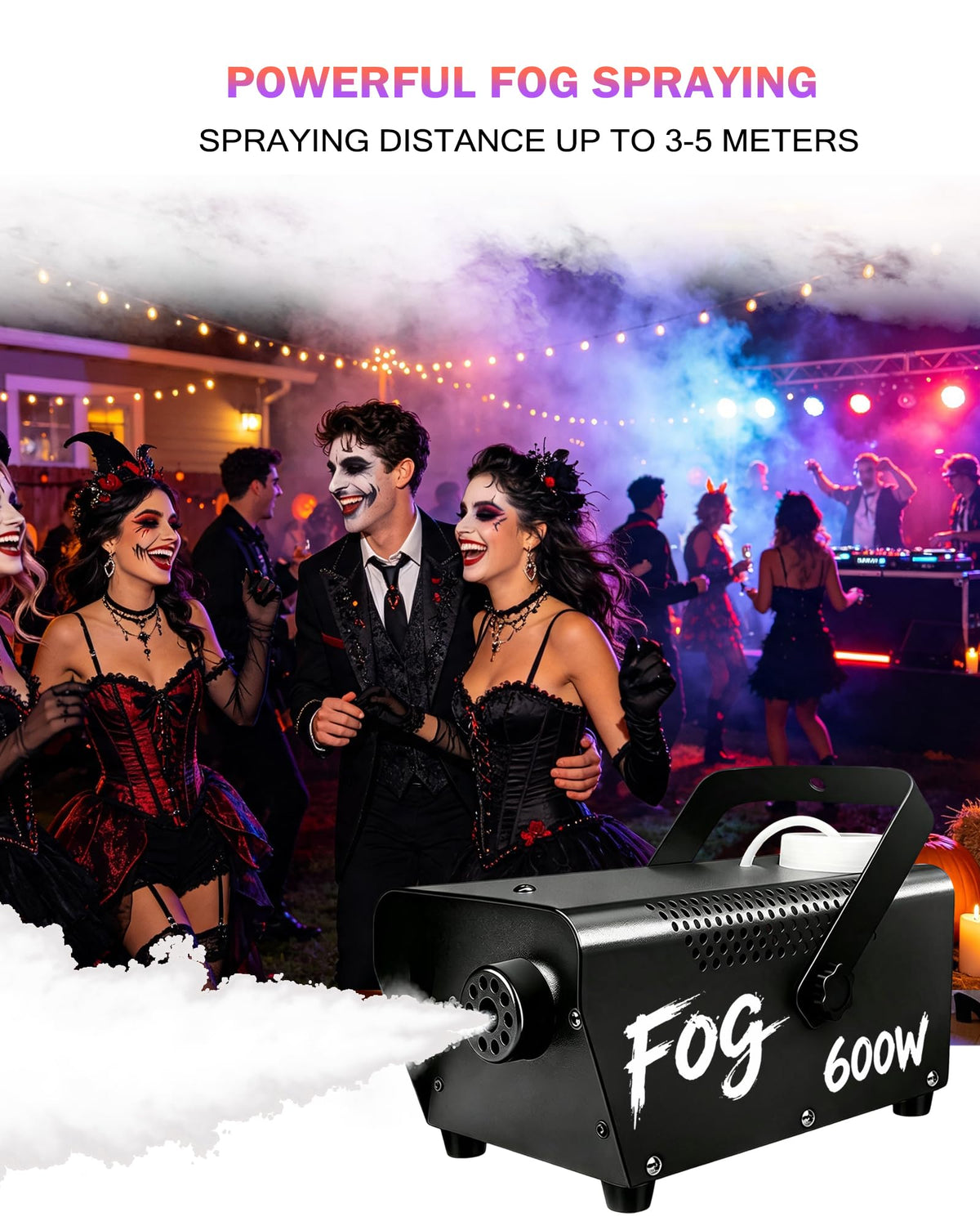 Fog Machine 600W Halloween Smoke machine Indoor Outdoor Stage