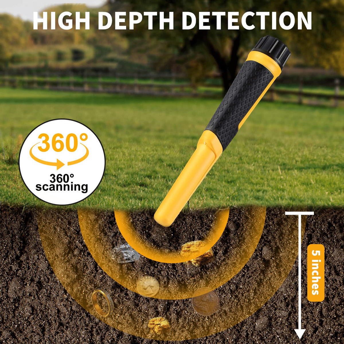 SAKOBS Pinpointer Metal Detector, IP68 Waterproof Handheld Pin Pointer