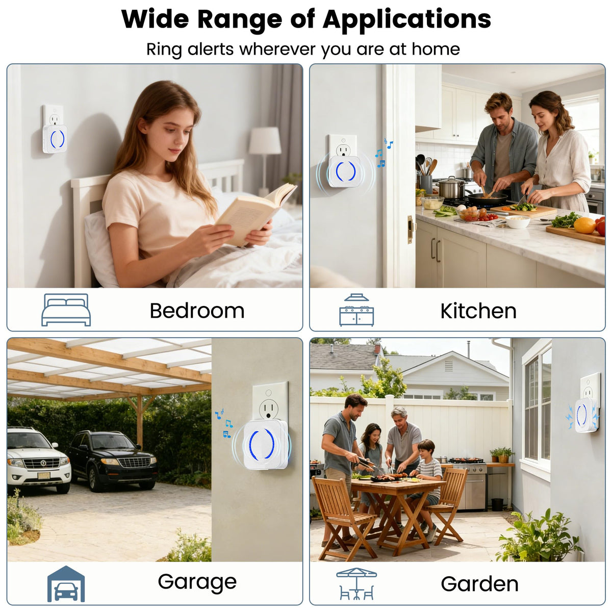LUCKYDUO Smart WiFi Doorbell Chime for Ring, Blink & Nest, 58 Tones