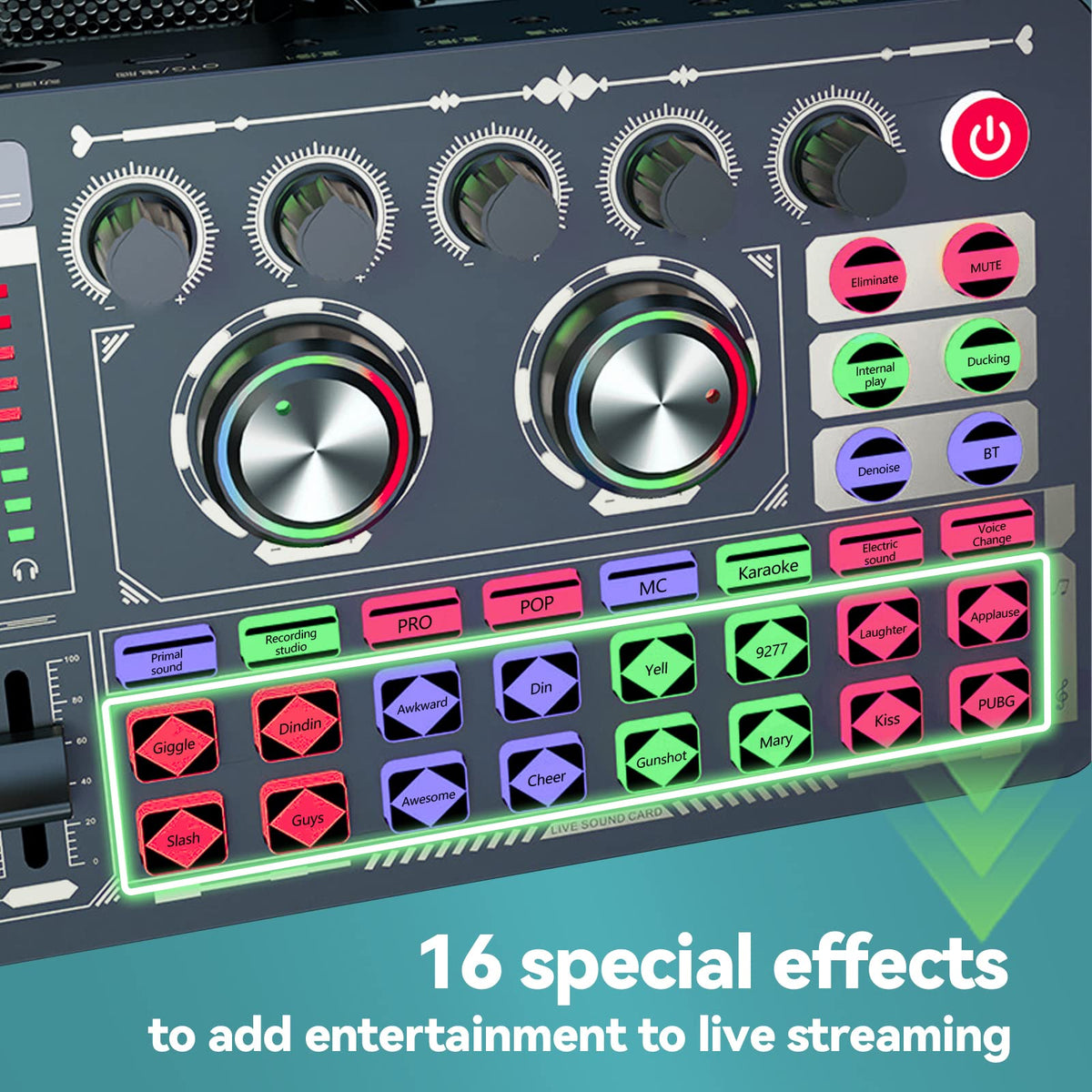 KILOGOGRAPH Podcast Sound Board - Music DJ Mixer Board, Sound Card F999