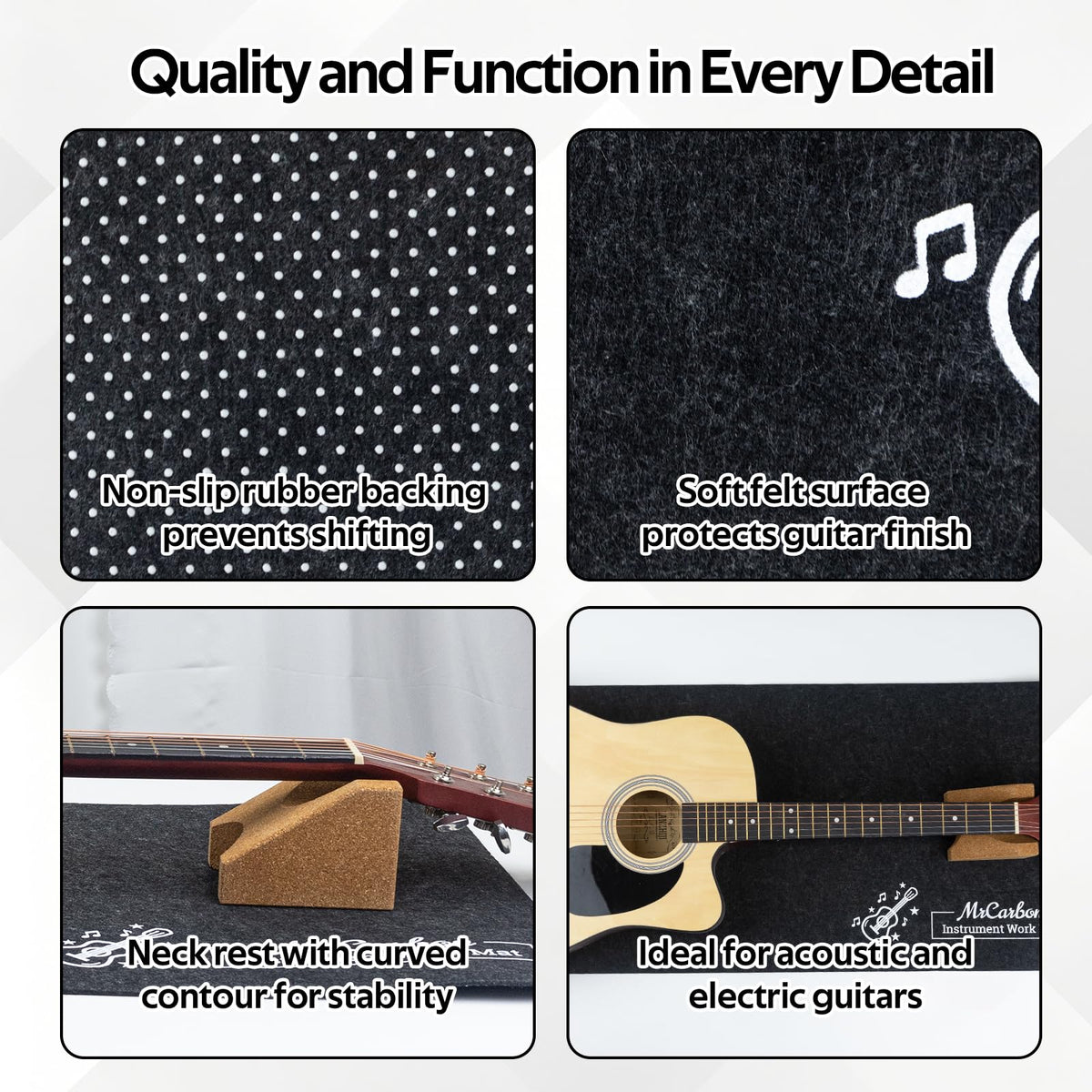Guitar Repair Mat Kit with Neck Rest, Felt Work Mat, String Winder, Fret Polishing Tools, Cleaning Accessories and Storage Bags – Complete Maintenance Set for Acoustic & Electric Guitars