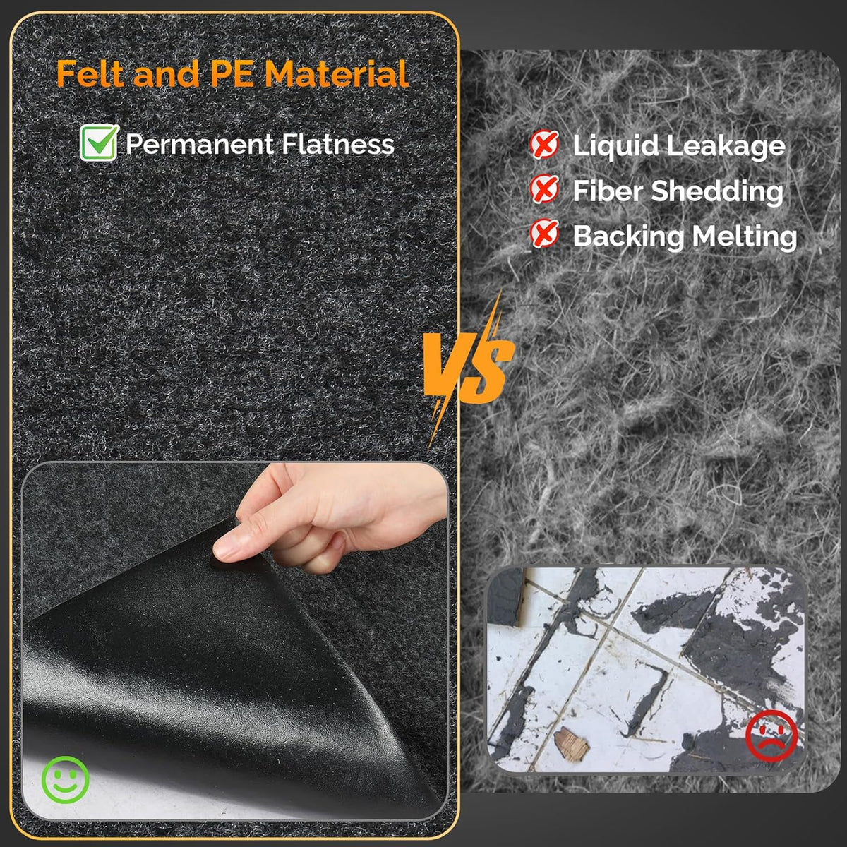 TUFFIOM 17' x 7'4" Oil Spill Mat with Tape,Garage Floor Mat for Under Car,Oil Absorbent Mat for Garage Waterproof,Oil Drip Change Parking Mat for Driveway,Reusable,Washable