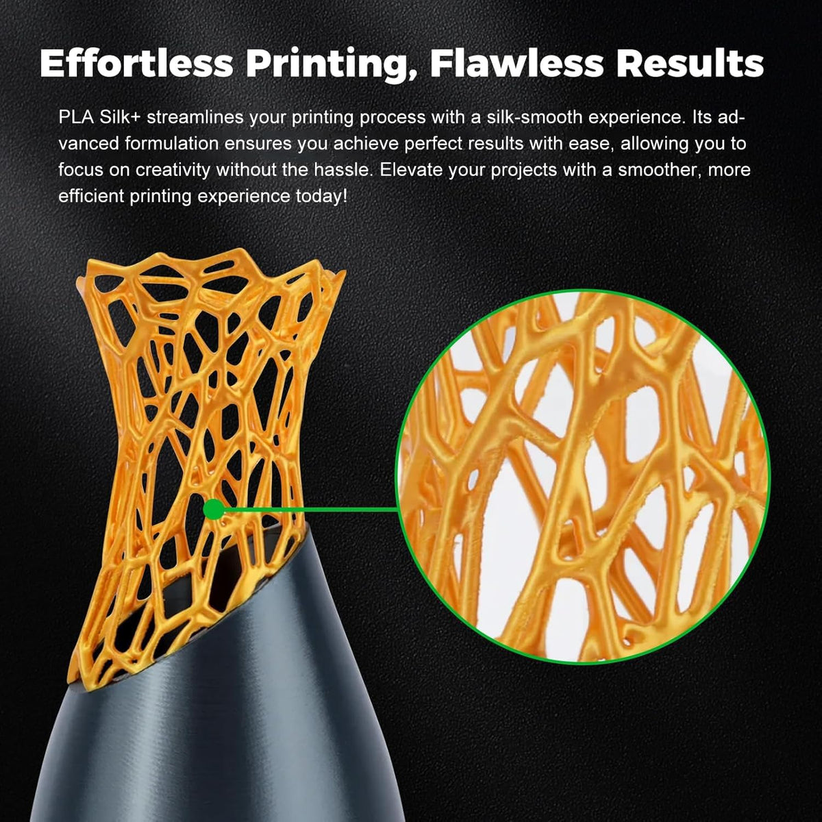 ENOMAKER PLA Silk+ 3D Printer Filament Silver 13109 1.75mm for Bambu
