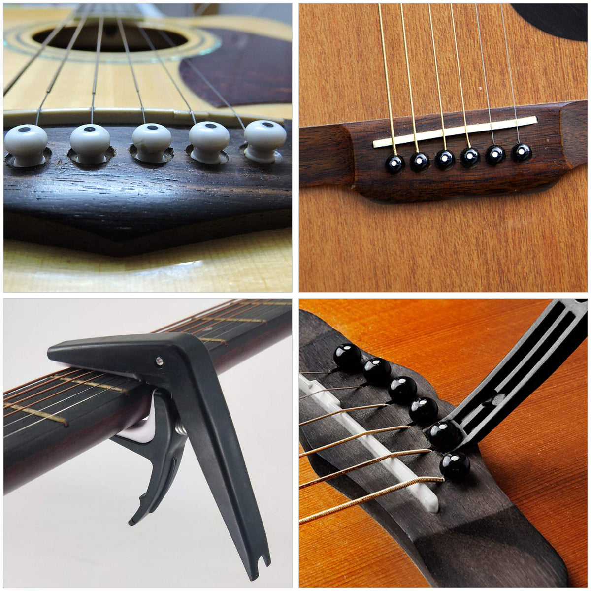 Augshy 65 Pcs Guitar Repair Kit Including Strings, Picks, Capo, String Winder&Cutter, Tuner, Storage Bag for Beginner