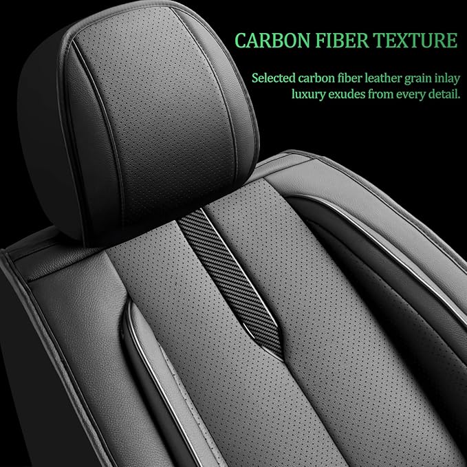 Fit Palisade Car Seat Covers for Hyundai Palisade 2000-2025 2026 -Upgraded Premium Waterproof & Breathable Leather, Airbag Compatible, All-Weather Seat Cushion Protector,2 Front/Black