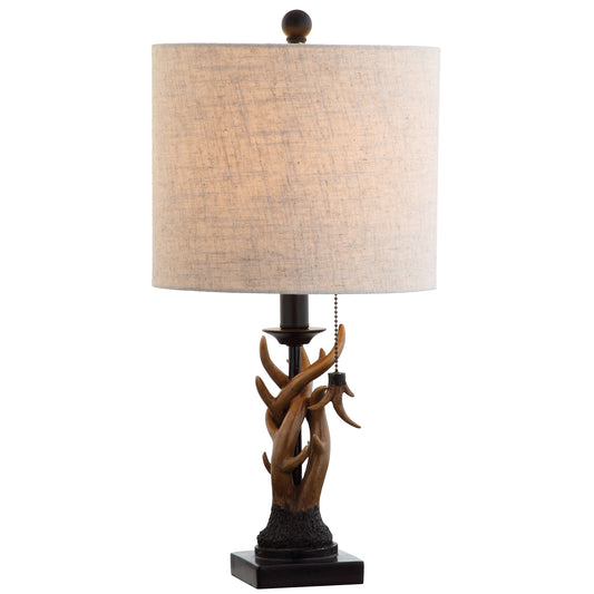 JONATHAN Y Gaston Rustic Faux Antler Resin Table Lamp 20.5", Brown