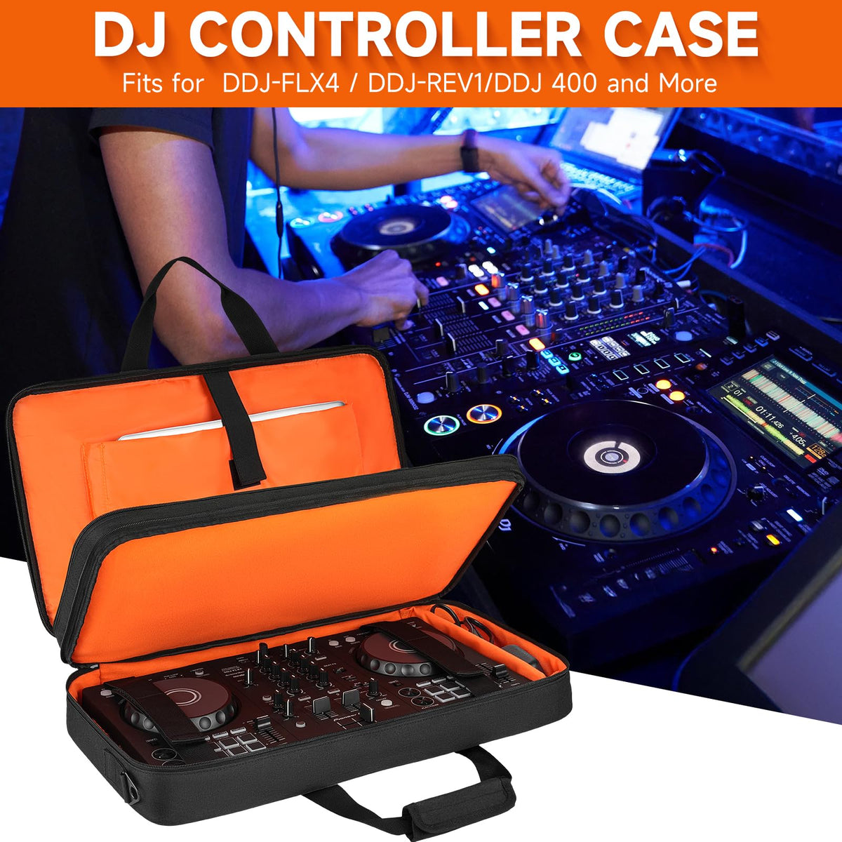 DJ Controller Case Fits for Pioneer DDJ-FLX4/Numark Mixtrack Platinum FX