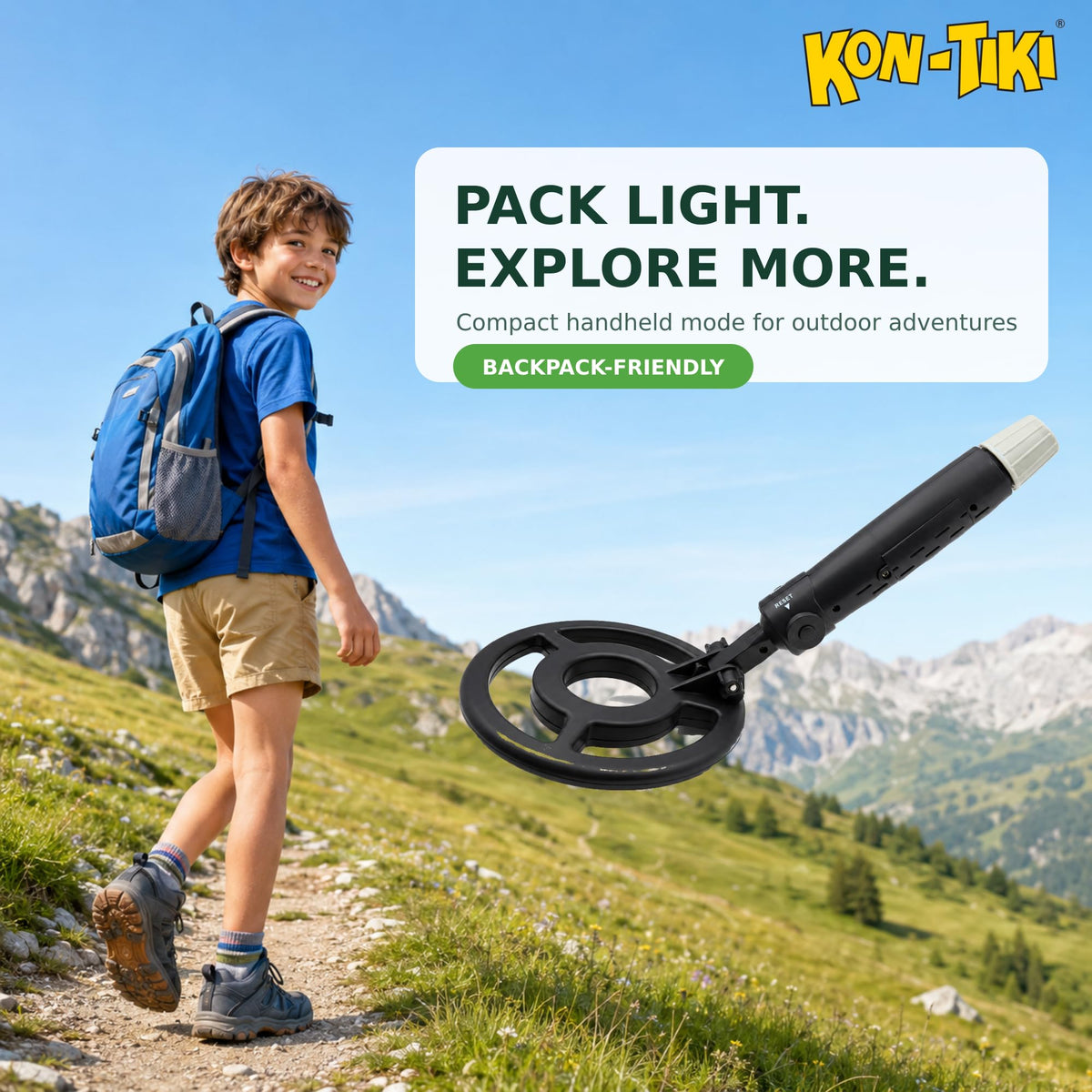 KON-TIKI Kids Metal Detector with LED Distance Indicator & Sound