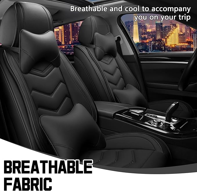 CTDS Car Seat Covers for Honda Accord 2000-2026, Stylish Sport Seat Cover, Premium Nappa Leather Car Seat Cover. Automobile Seat Covers Sets.(Luxury 2 Seats/Pure Black)