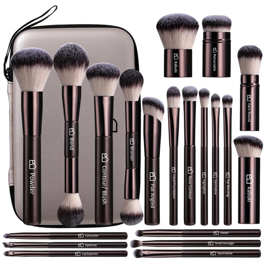 Professional Makeup Brush Set with Travel Case, 20 PCS Synthetic