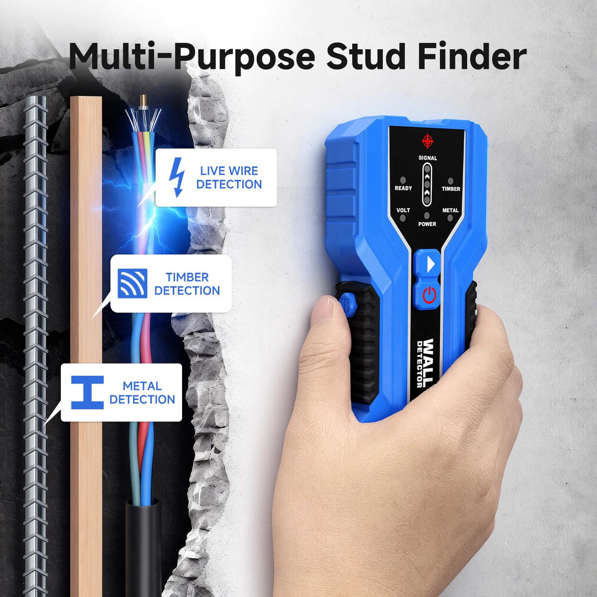GOTMEET Stud Finder – Electronic 3-in-1 Stud Detector with Smart Sensor