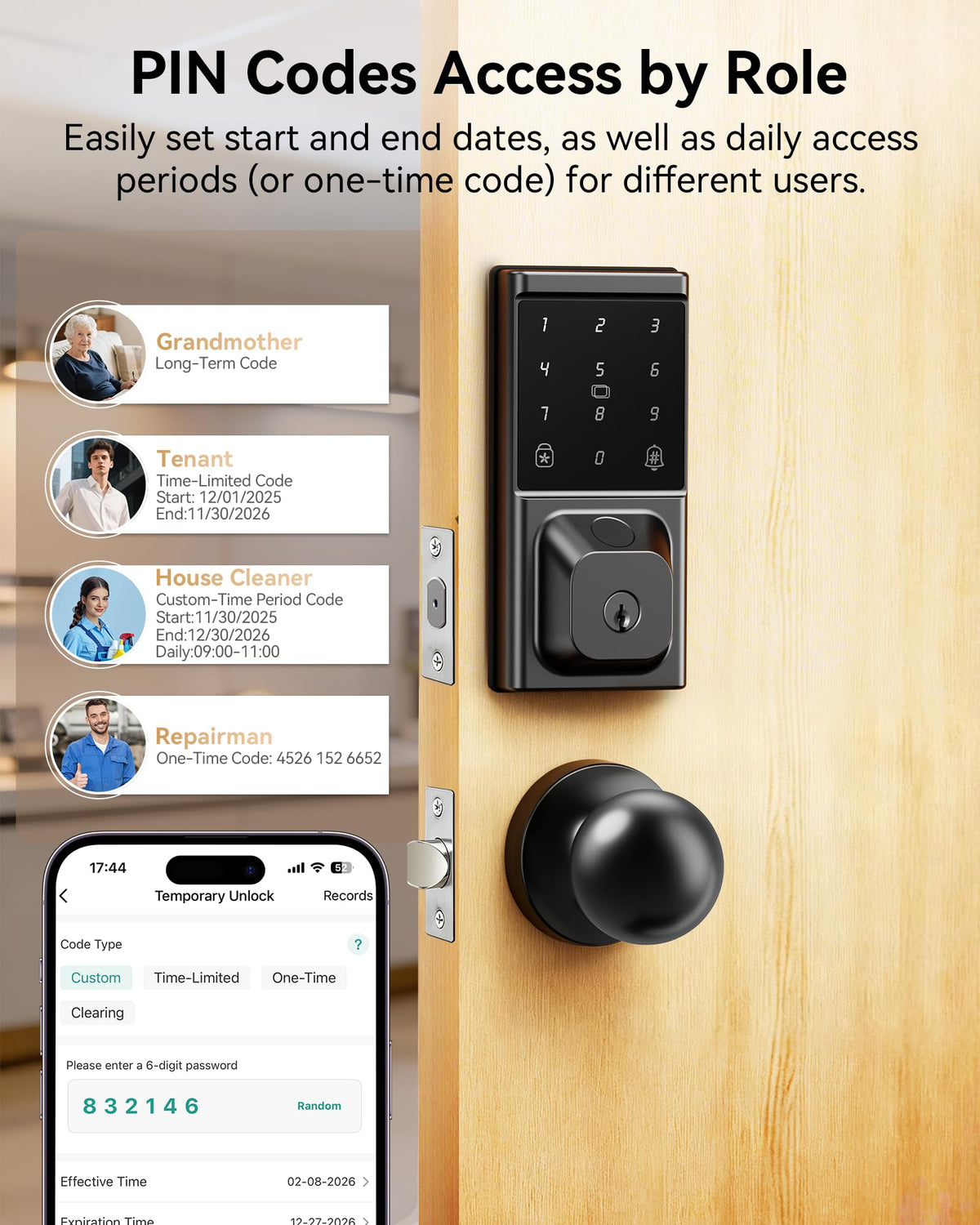 IBLOG Keyless Entry Door Lock with Knob Handle, Fingerprint Smart Lock