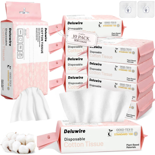 Disposable Face Towels for All Skin, 800 Count (Pack of 10)