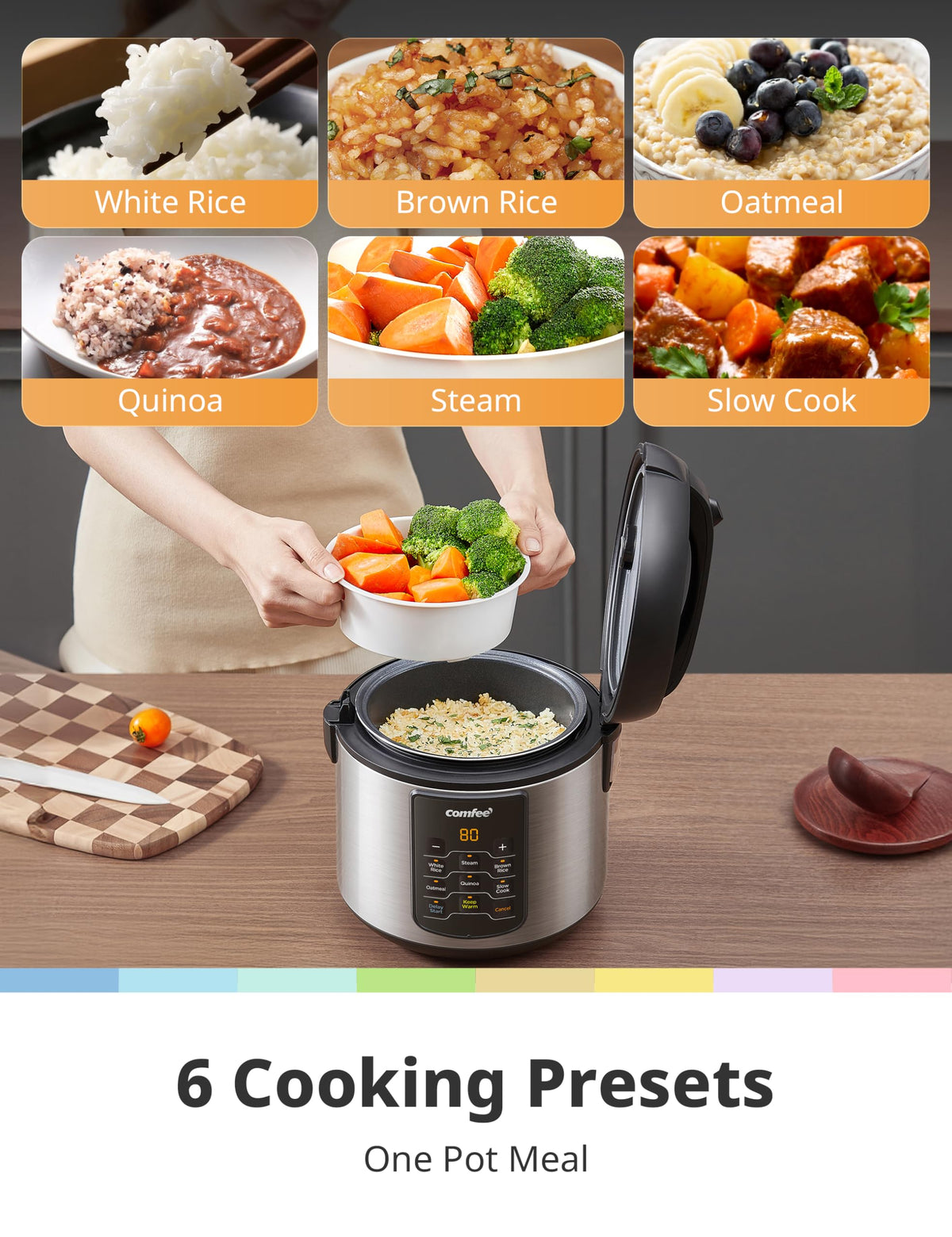 COMFEE' 6-in-1 Programmable Rice Cooker
