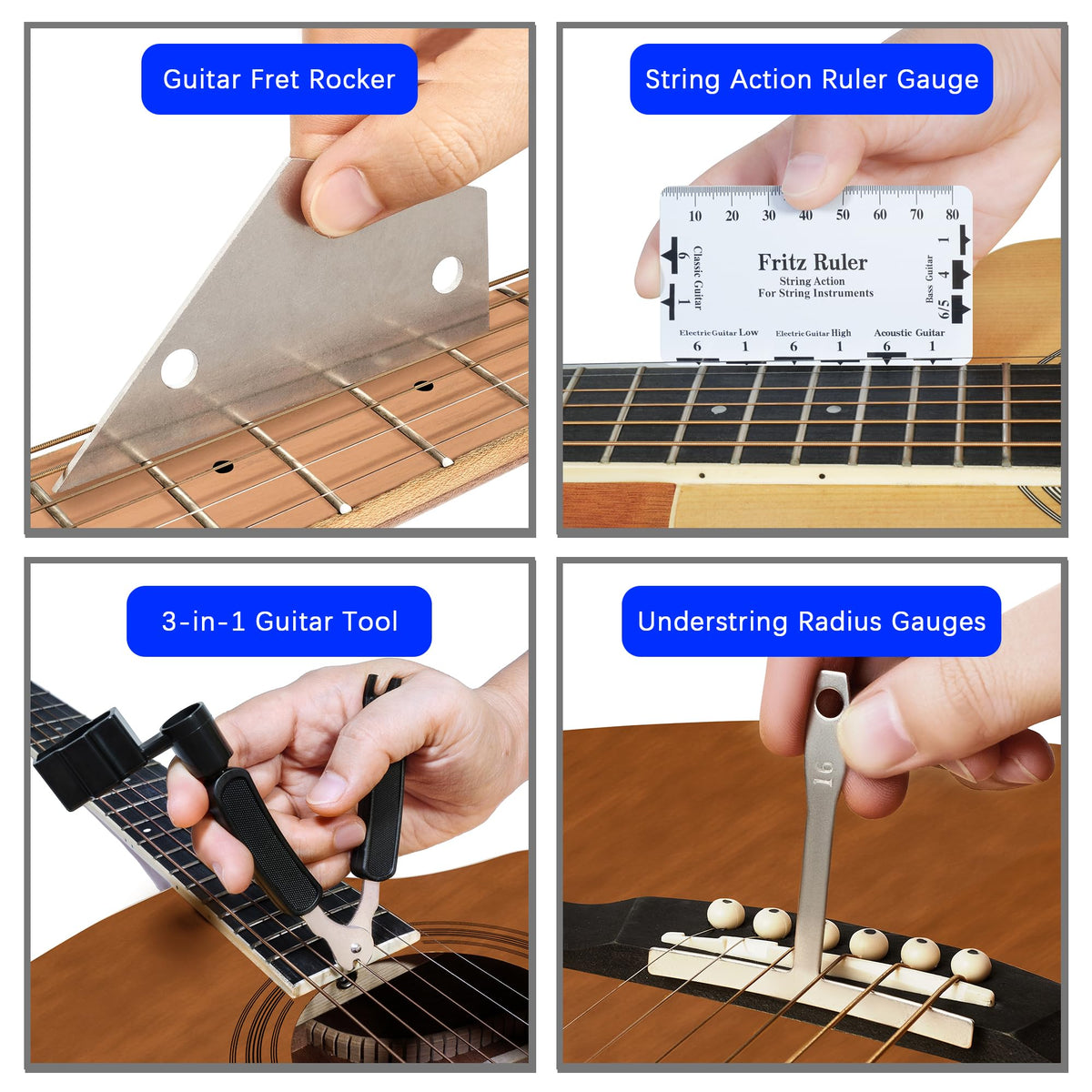 Frautron Guitar Setup Tool Kit with Carry Bag for Bass Ukulele Banjo