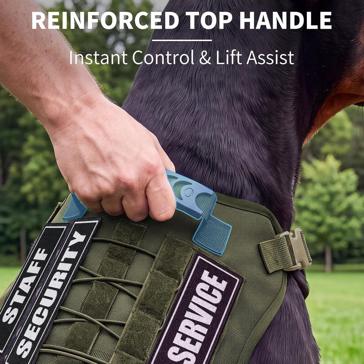 Tactical Dog Harness for Large Dogs Heavy Duty No Pull Dog Harness with Handle Adjustable 6-Buckle German Shepherd Big Size Dog Vest for Walking Training Hunting
