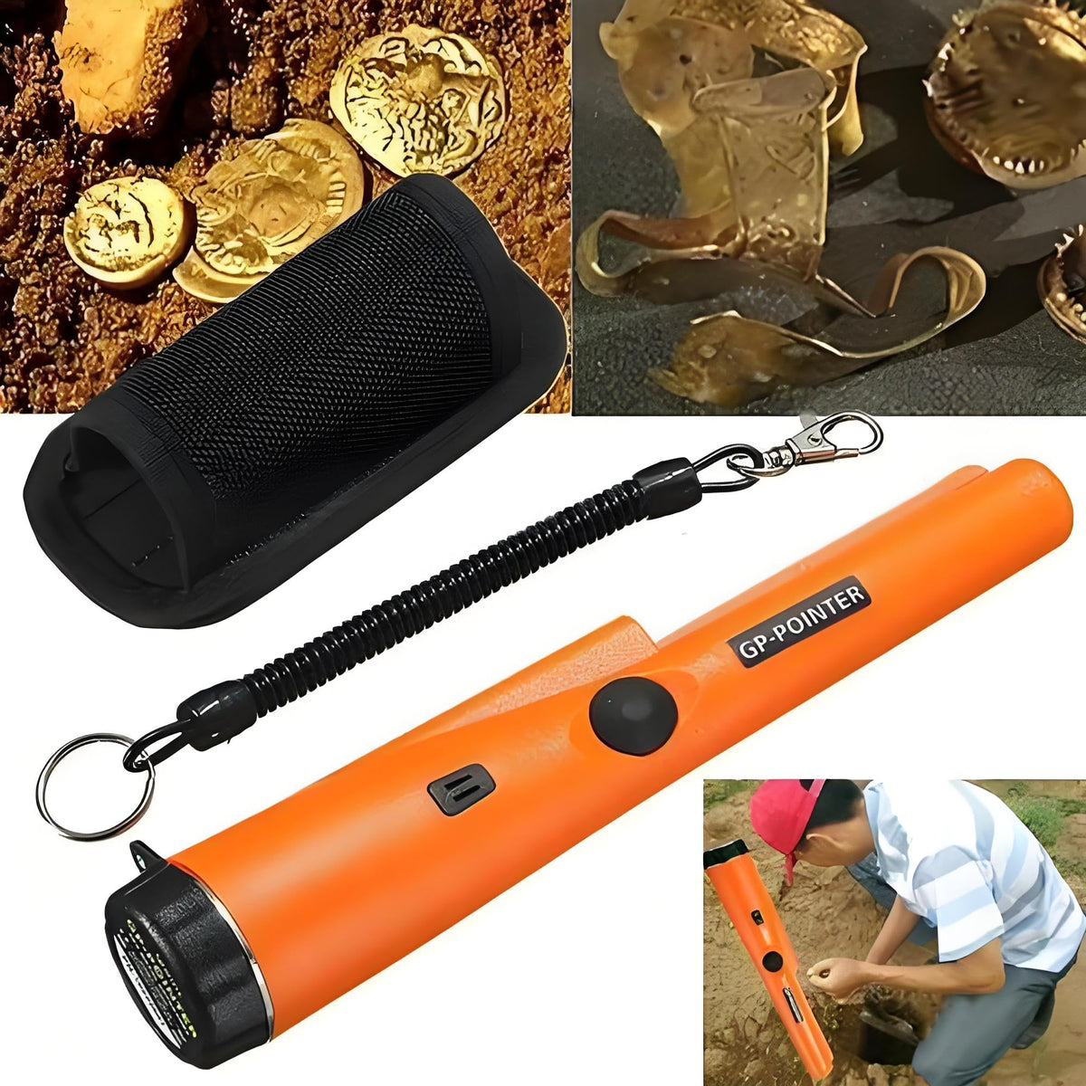 Metal Detector Pro, Handheld Security Scanner with Holster, 1.5-6 Inch Detective Range, Light Weight, Buzz & Vibratory Feedback, Portable Design, Professional Grade with 1PC 9V Battery