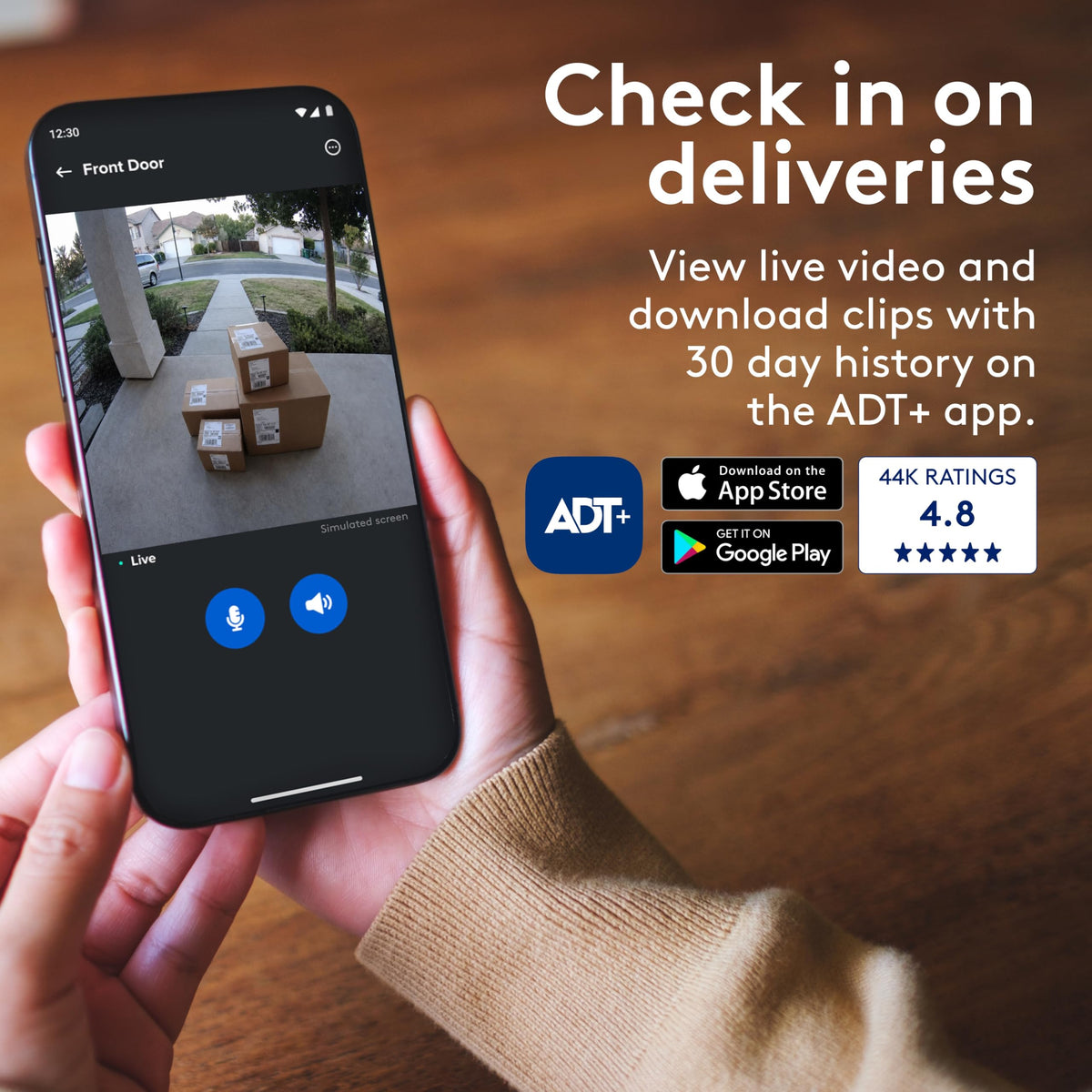 ADT Blu Video Doorbell Camera, 2K HDR, Wireless or Wired, Plan Required