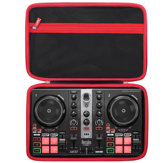 worfty Case for Hercules DJ Control Inpulse 200/200 MK2 - Hard Travel Protective Carrying Storage Bag (Case Only) (Black)