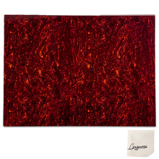 9.5*12" DIY 3-Ply Guitar Pickguard Material, Uncut Pick guard Red Tortoise