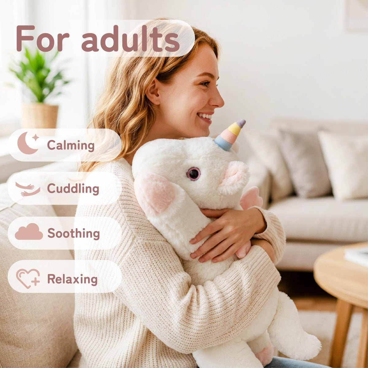 Niuniu Daddy Weighted Stuffed Animals, 20 in 3.3 lbs, Unicorn Calming Plush
