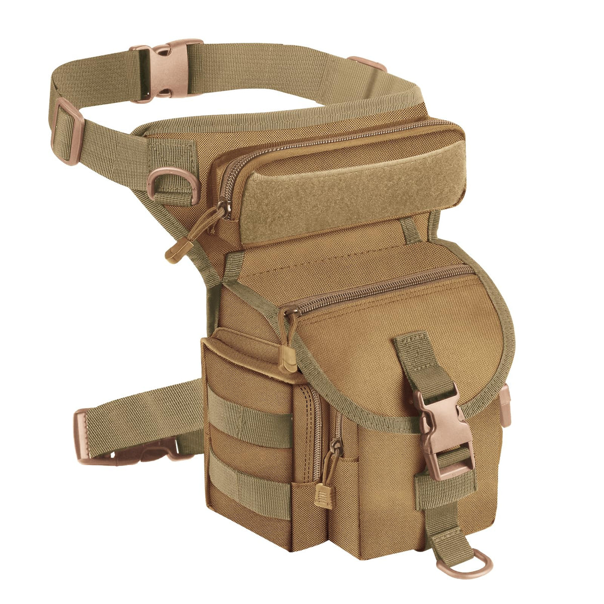 Metal Detecting Waist Bag, Drop Leg Bags, Waterproof Metal Detector Tool Bag, for Outdoor Metal Detector Accessory (Tan)