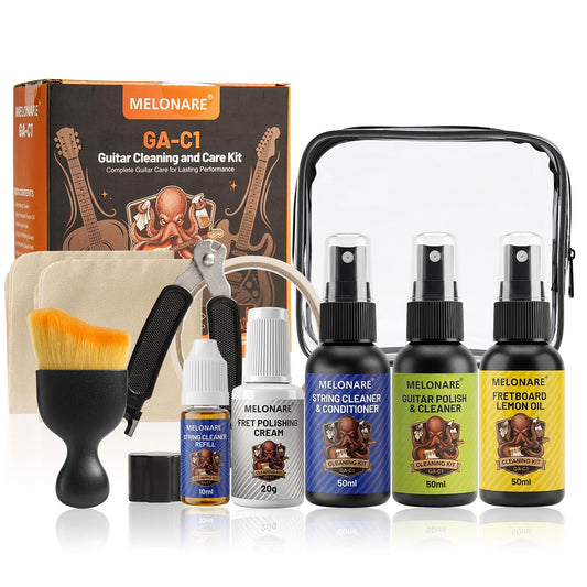 MELONARE 10-Piece Guitar Cleaning and Care Kit with Lemon Oil GA-C1