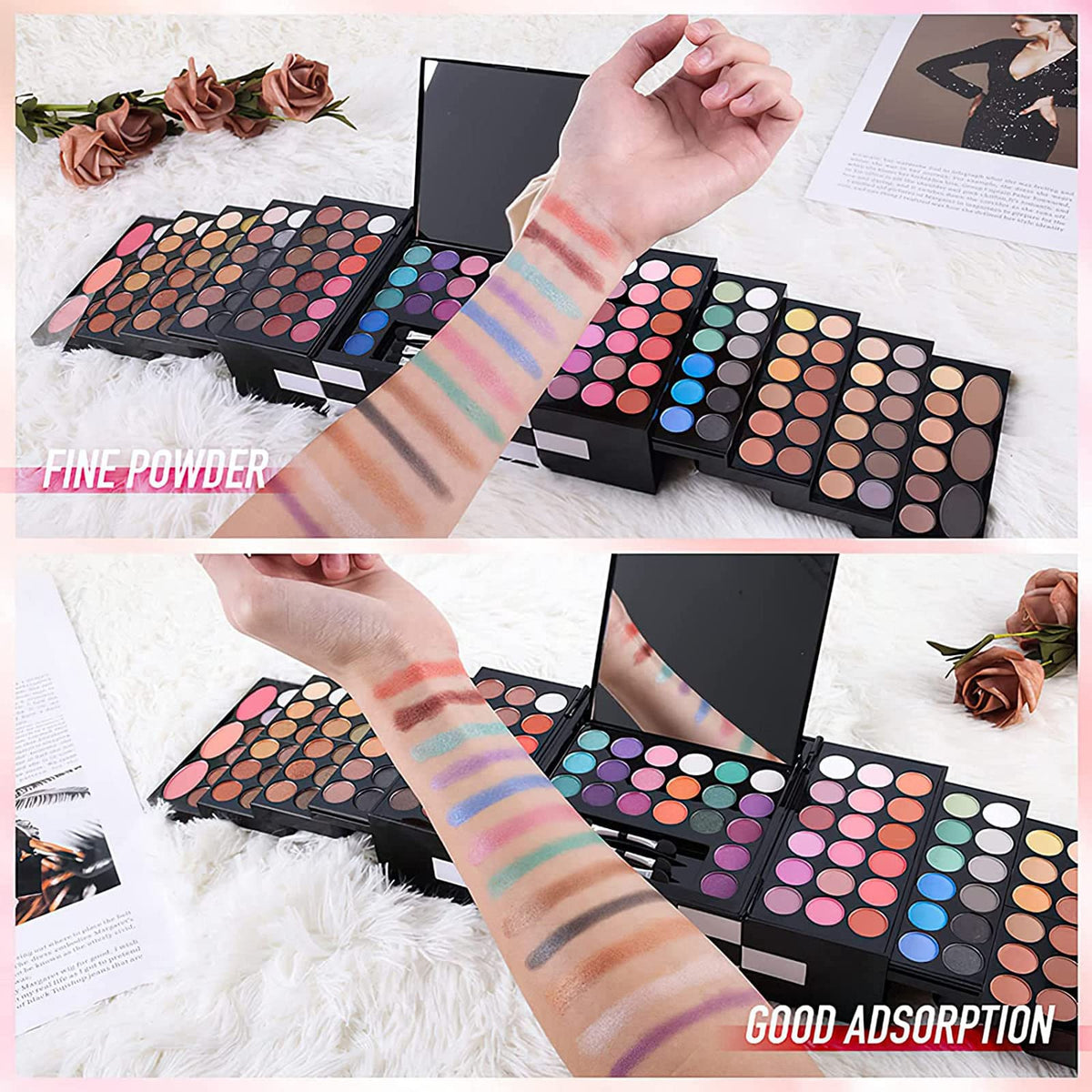 148 Colors Makeup Pallet,Professional Makeup Kit for Women Full Kit,All in One Makeup Sets for Women&Beginner,include Eyeshadow,Lipstick,Eyeliner,Concealer,makeup brush(045 Set-Black)
