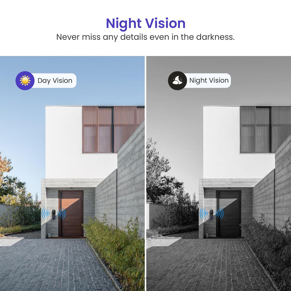 WarmBot 1080p Smart Wi-Fi Doorbell Camera with Doorbell Receiver, AI Motion Detection, Night Vision, Cloud Storage, 2 Way Audio, Battery Powered, 2.4GHz Wi-Fi Only
