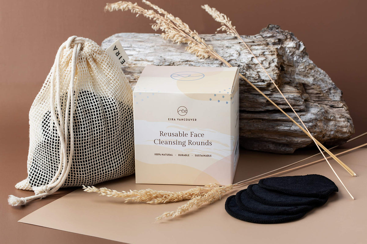 Reusable Makeup Remover Pads with Bamboo Holder – Washable Bamboo Cotton Rounds for Face, Toner & Sensitive Skin – Eco Friendly Zero Waste Skincare Set by EIRA