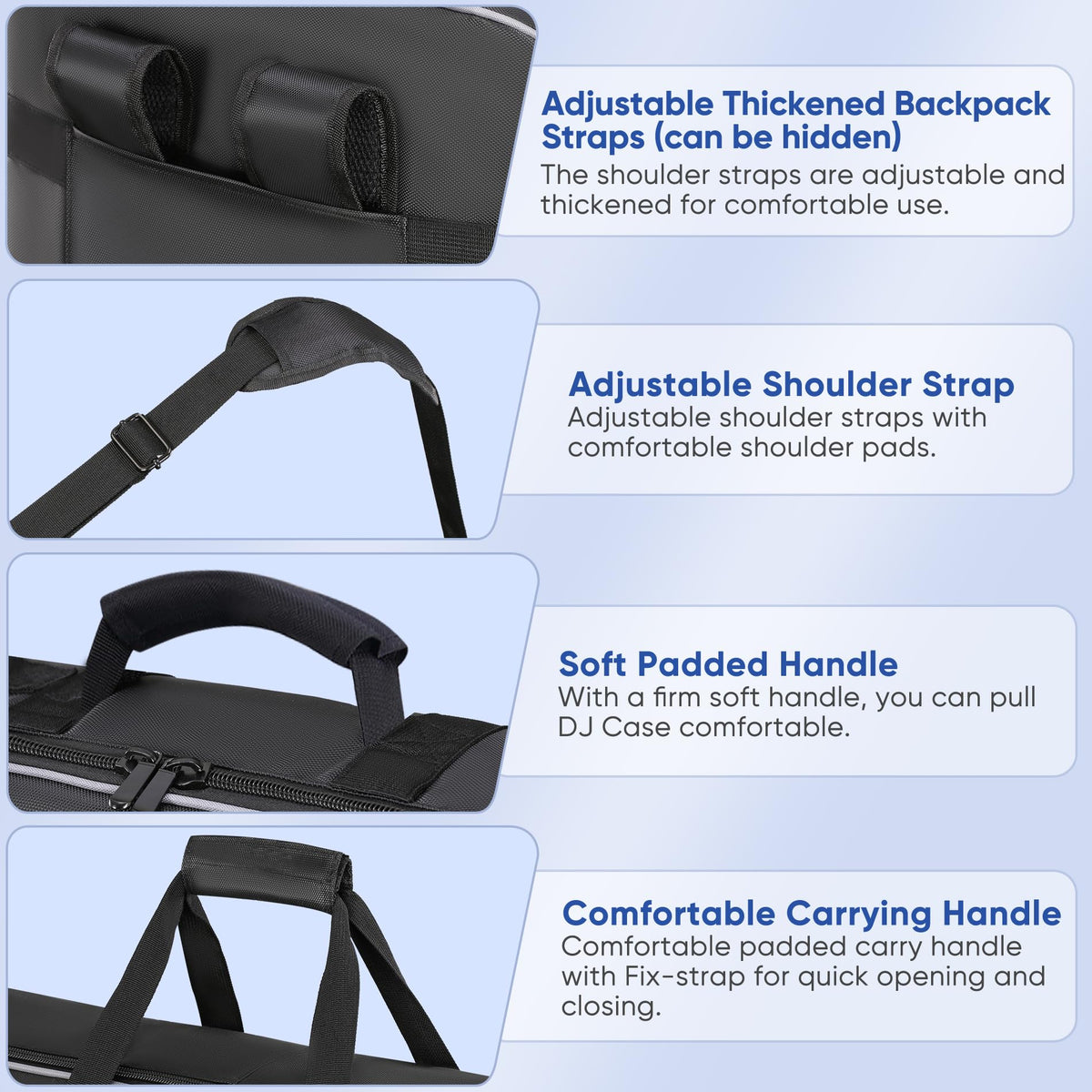 DJ Controller Case Soft Padded, DJ Controller Backpack Bag W/ Multi-pocket