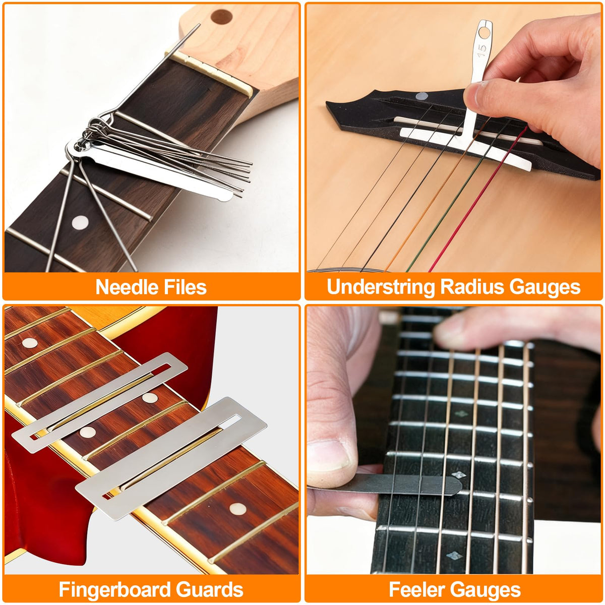 Guitar Tool Kit, 132 Pcs Professional Guitar Repair Kit, Guitar Maintenance Kit with Guitar Tools Accessories and Carry Bag, Guitar Setup Kit for Electric Guitar Acoustic Guitar Ukulele Banjo Bass