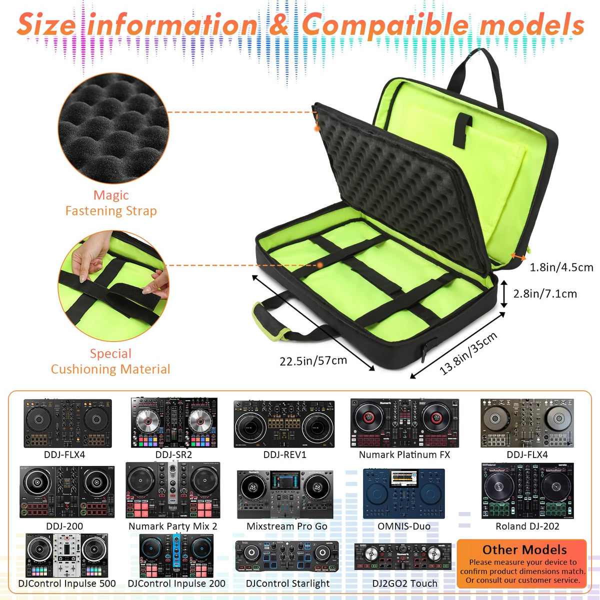 DJ Controller Case for DDJ-FLX4/ 200/400/SR2/REV1 Numark Party Mix 2