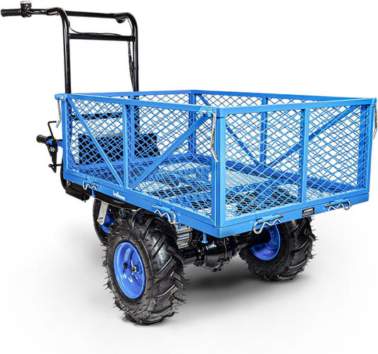 Landworks AGM Electric Utility Cart - 500W Lead-Acid Battery-Powered Power Wagon, 500 lbs Load Capacity & 1000 lbs Towing, Heavy-Duty Motorized for Garage, Warehouse, and Outdoor Use