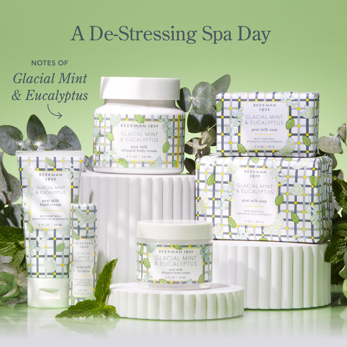 Beekman 1802 Goat Milk Face Wipes, Glacial Mint & Eucalyptus, 30 Count