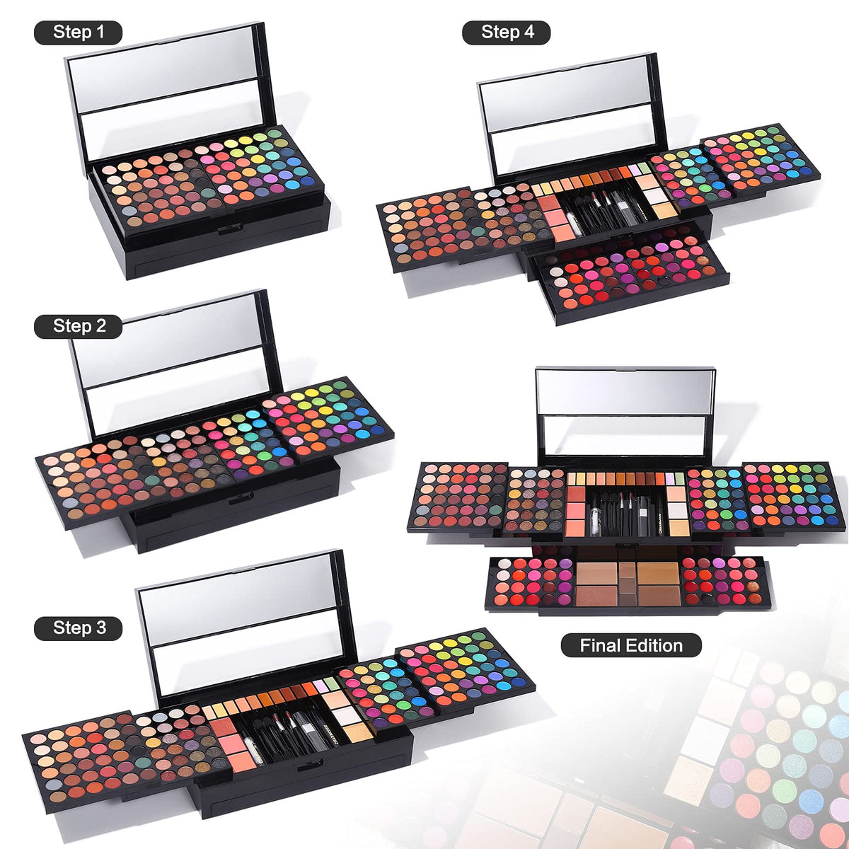 CHARMCODE 186-Color All-in-One Makeup Kit with Mirror