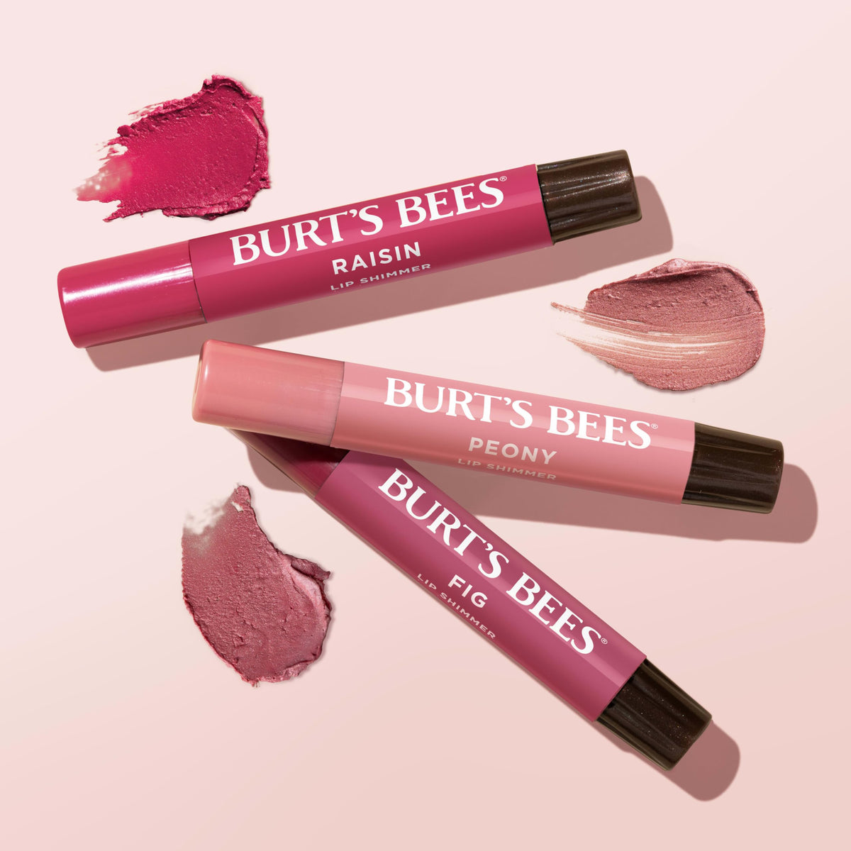 Burt's Bees Lip Shimmer Nude Collection, Tinted Lip Balm, 0.09 oz., 3 Tubes
