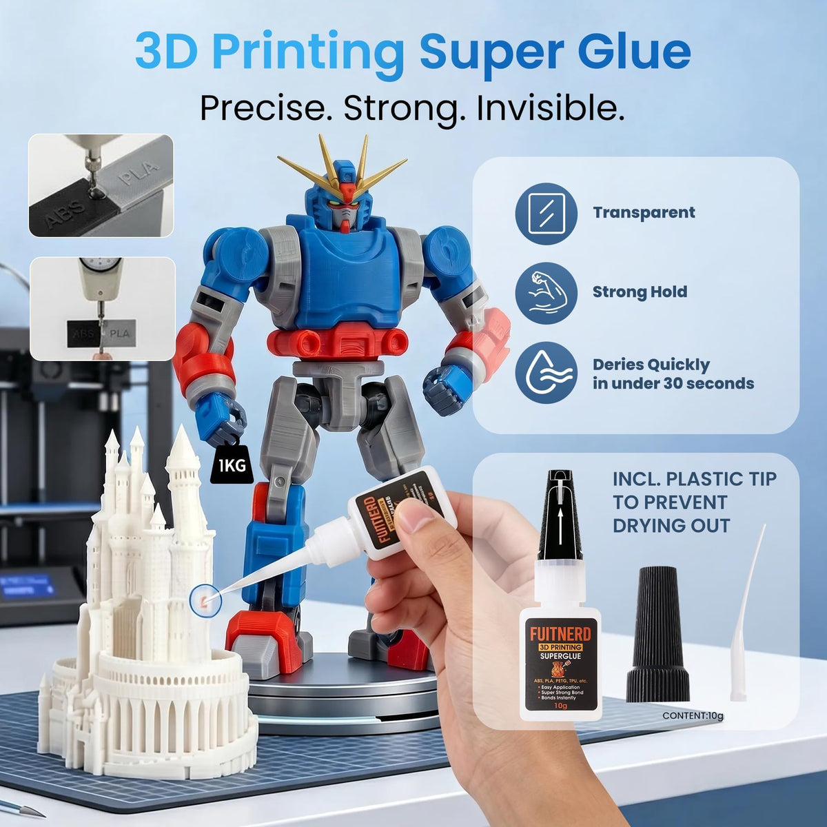 141Pcs 3D Printer Accessories with 4-Layer Slotted Case, Precision Workstation, Includes Digital Caliper, Cordless Rotary Tool, PTFE Nozzle Coating for Bambu Lab, Flashforge, Ender 3, Anycubic