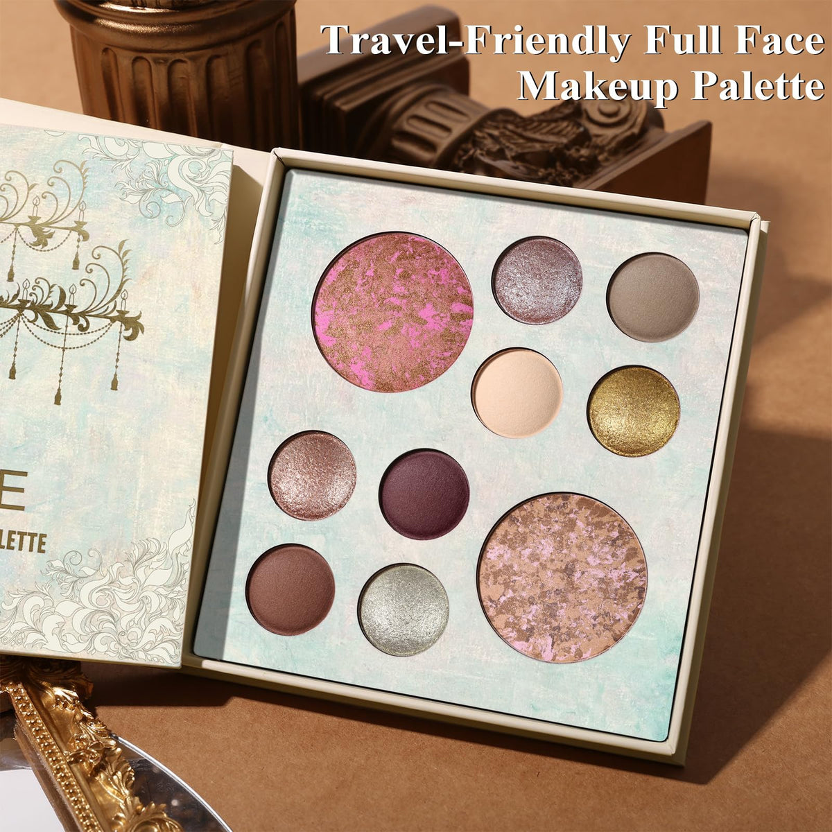 UCANBE All in One Baked Makeup Palette – Eyeshadow, Blush & Bronzer Face Kit, Full Face Makeup Gift Set for Women, Neutral Pigmented Colors