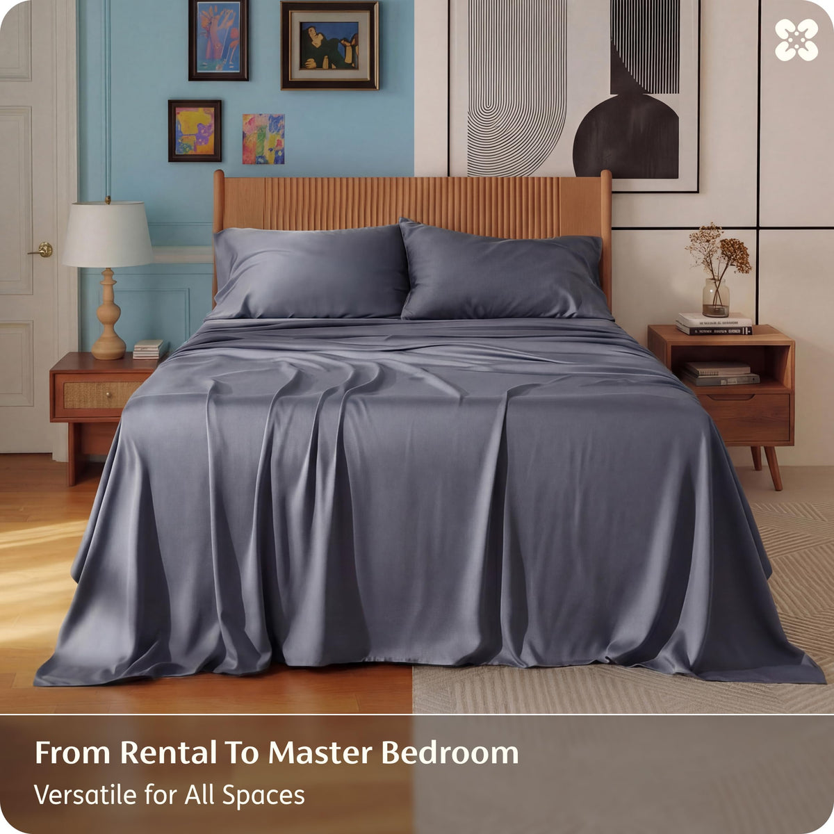 Bedsure PureWoven 100% Rayon Derived from Bamboo, Queen Sheets, 4 Pieces