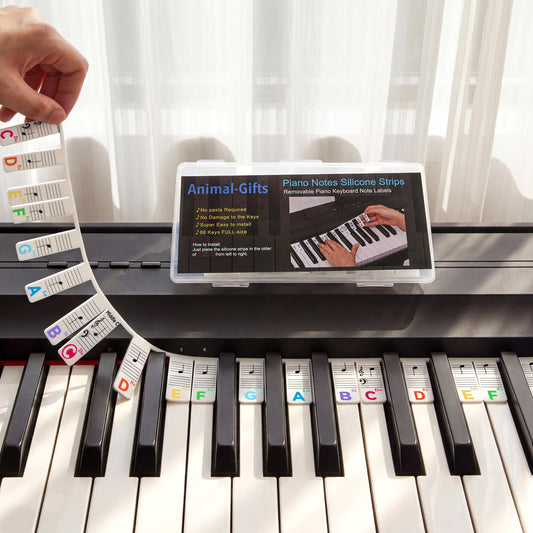 88/61 Keys Piano Keyboard Notes Guide Removable, Silicone Piano letters keys Labels for Beginner, Accessories Gifts for Adult & Kids Pianos Learning, Lead & Nickel Free, BPA Free, No Need Sticker