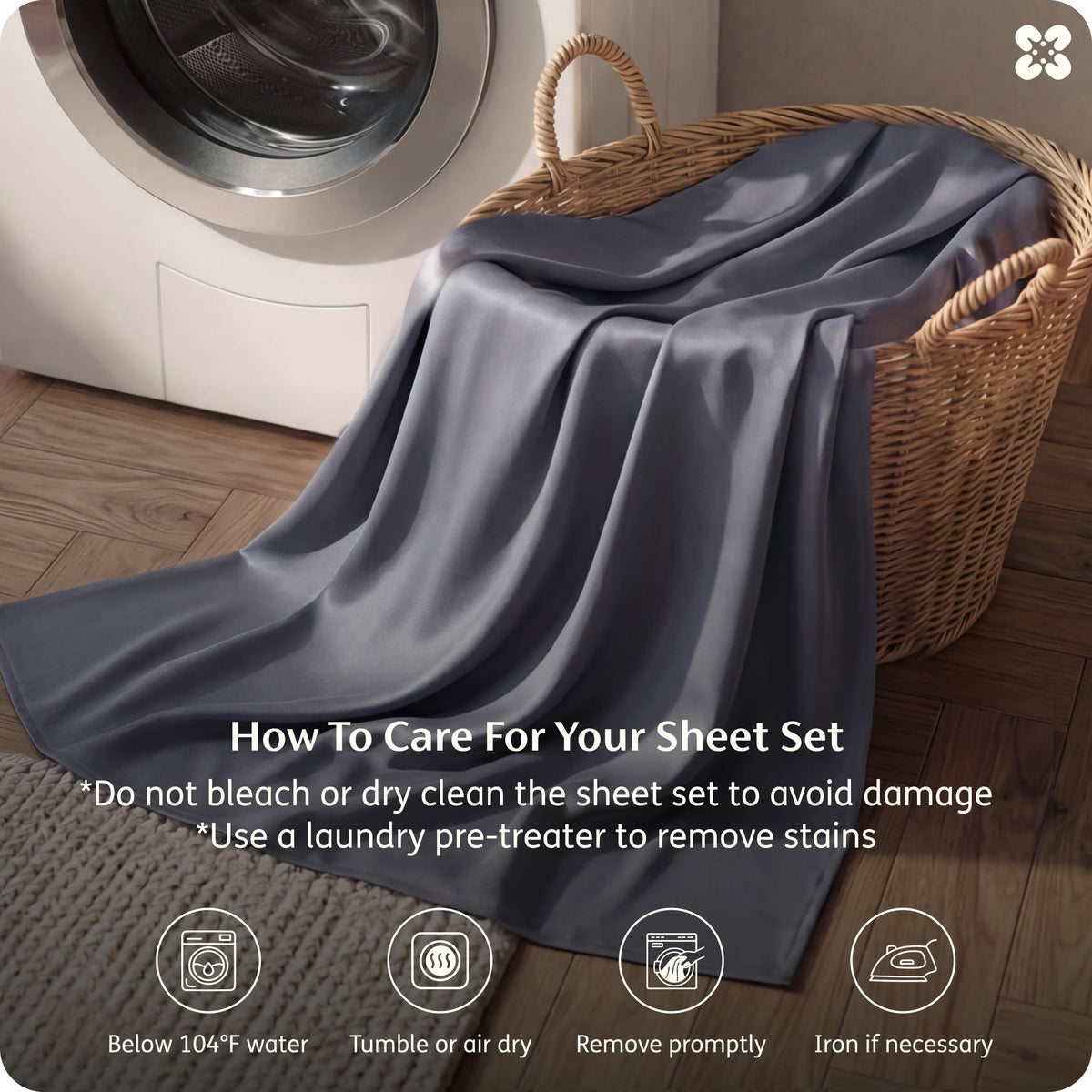 Bedsure PureWoven 100% Rayon Derived from Bamboo, Queen Sheets, 4 Pieces