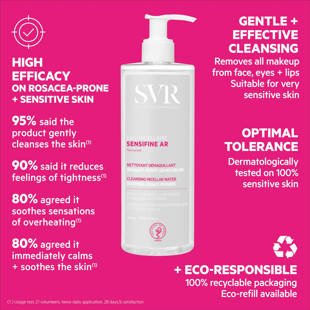 SVR Sensifine AR Micellar Water Makeup Remover, 13.5 fl oz