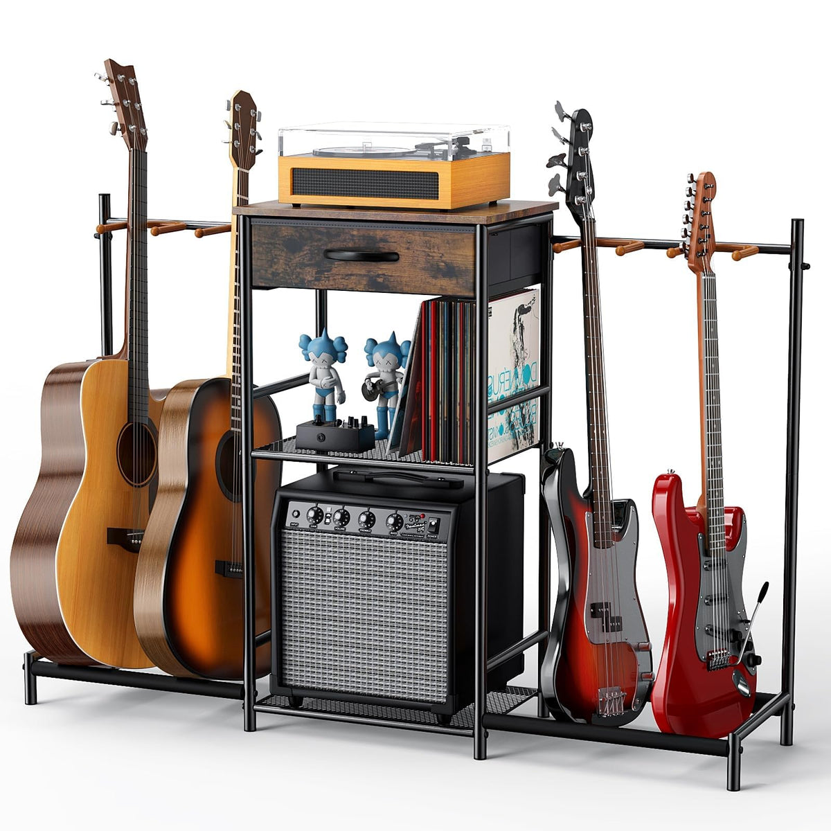 4 Tier Adjustable Multi Electric Guitar Stand for Home Music Studio