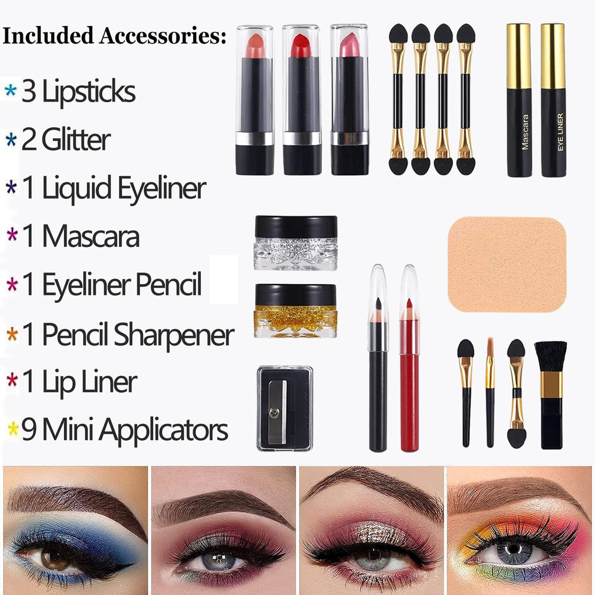 coliusa 58 Color Professional Makeup pallet, Makeup Kit for Women Full Kit,All In One Makeup Set,Makeup Gift Set for Women&Girls&Teen (331N)