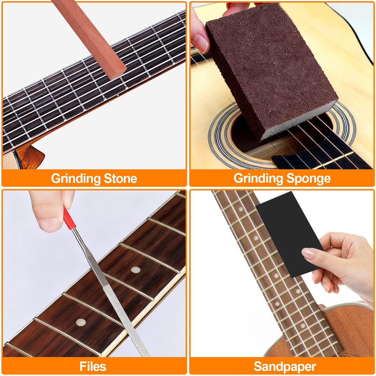 Guitar Tool Kit, 132 Pcs Professional Guitar Repair Kit, Guitar Maintenance Kit with Guitar Tools Accessories and Carry Bag, Guitar Setup Kit for Electric Guitar Acoustic Guitar Ukulele Banjo Bass