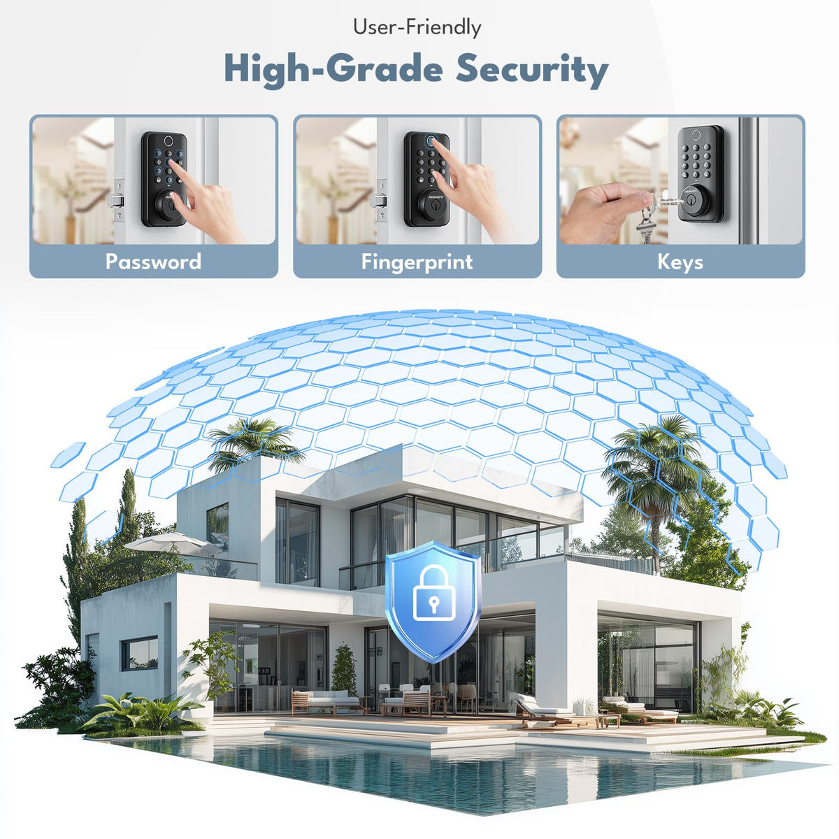 Keyless Entry Door Lock with Keypad, Fingerprint Deadbolt Smart Lock