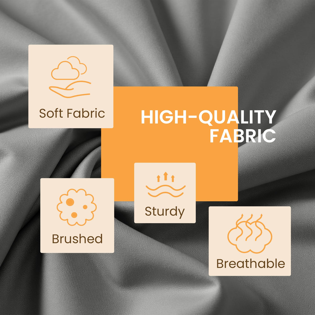 USXIBEI Queen Size 4 Piece Sheet Set - Comfy Breathable & Cooling Bed Sheets Set, Soft and Wrinkle Free, Deep Pockets, Easy & Secure Fit, Hotel Luxury Bedding for Women, Men - Oeko-Tex - Dark Grey